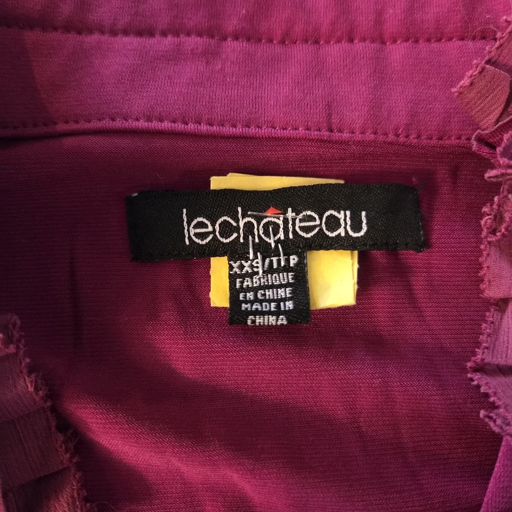 Le Chateau Fuchsia Ruffled Top - Picture 3 of 5